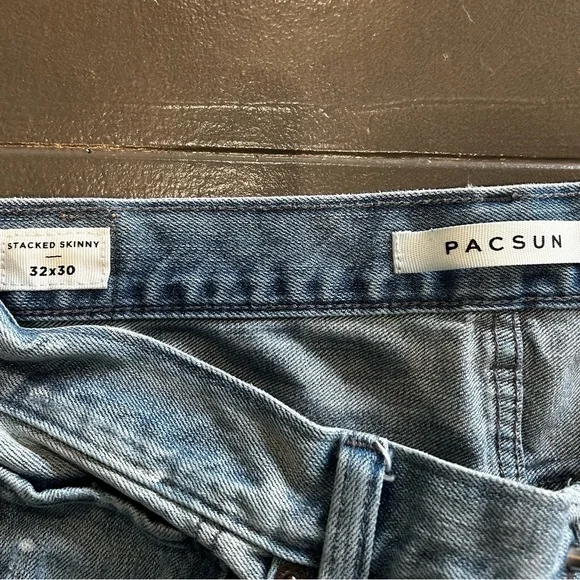 Men's PACSUN Stacked Skinny Distressed Jeans 32/30 - Picture 10 of 11